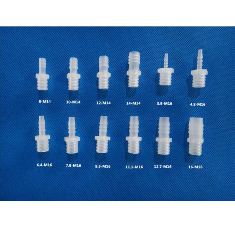 Plastic Pipe Fitting Pagoda Barb to 1/8 1/4 3/8 BSP Male Thread Coupling Straight Fish Tank PP Hose Connector