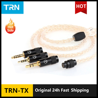 TRN TX Earphone Cable 8 Core Monocrystalline Copper Plated Real Gold Upgrade Detachable Cable For TRN MT1 V90 TA1 VX PRO