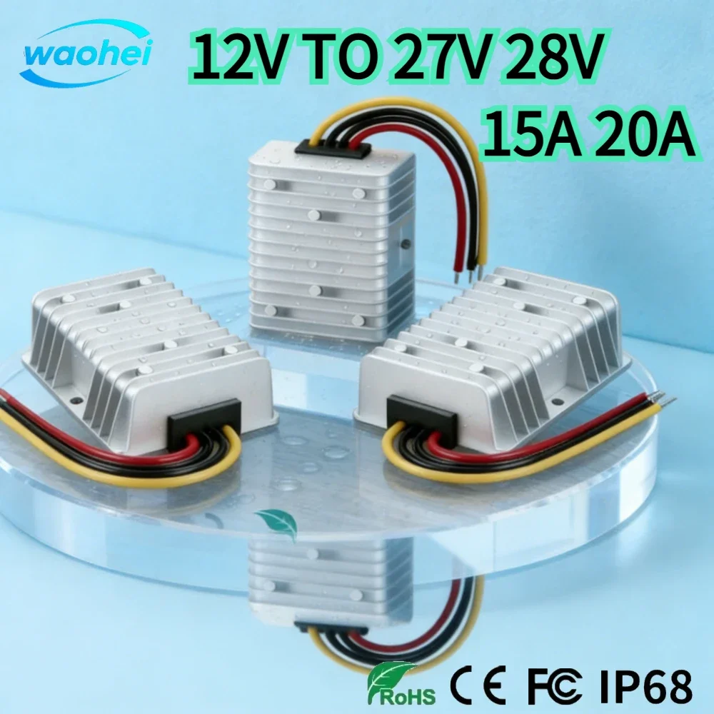 

12V to 28V 27V 15A 20A DC to DC Step Up Boost Converter Switching Regulator Power Step Up Boost Supply Aluminum Shell CE ROHS