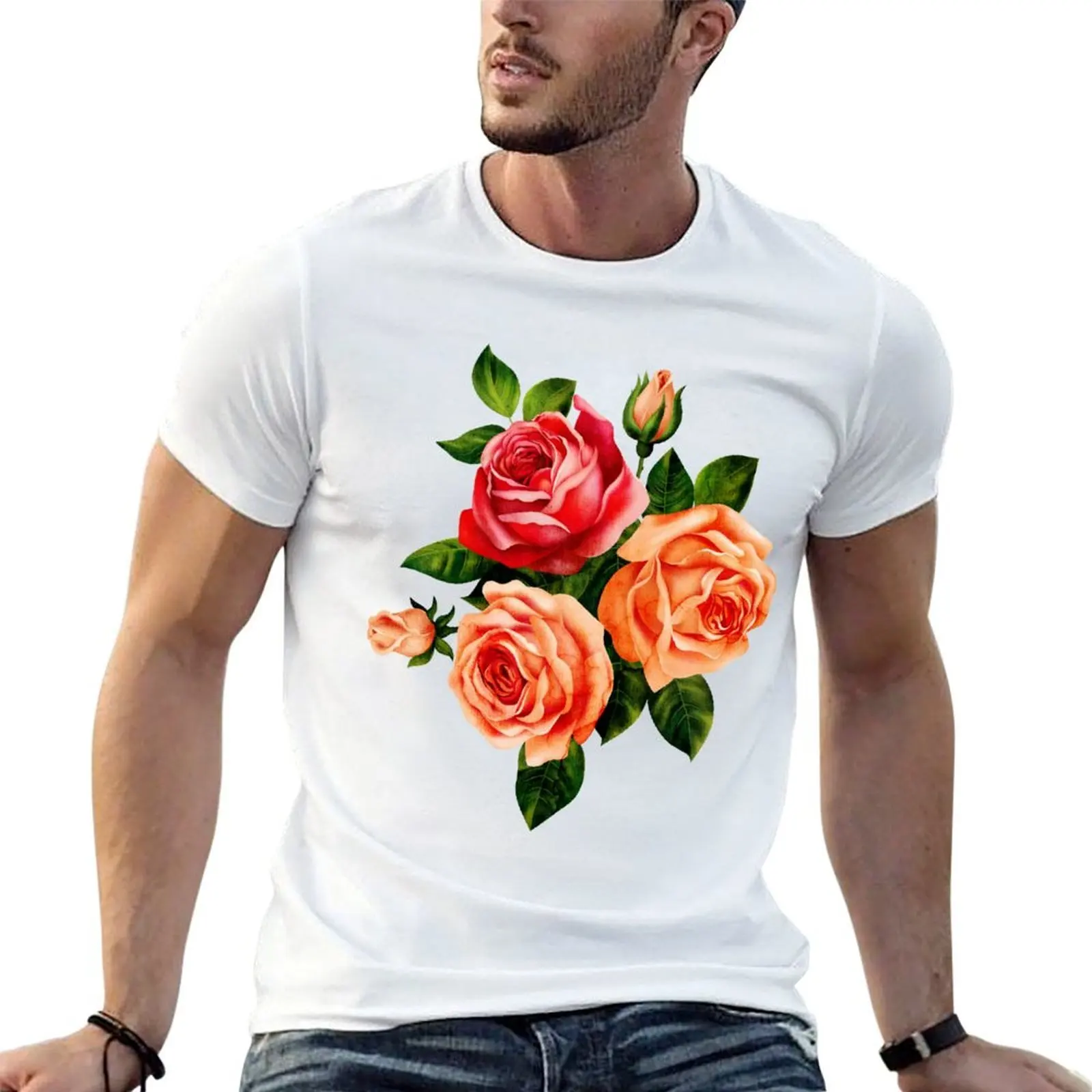 

Roses T-Shirt t shirt man designer man t shirt heavy cotton T-Shirt
