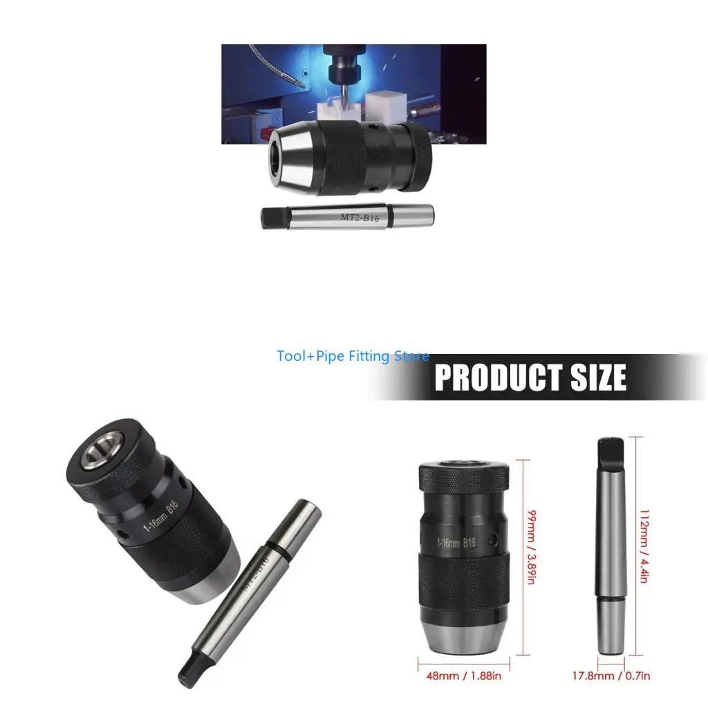 F92B 1‑16Mm MT2‑B16 Keyless Drill Chucks Morses Taper for Workshop and DIY Use