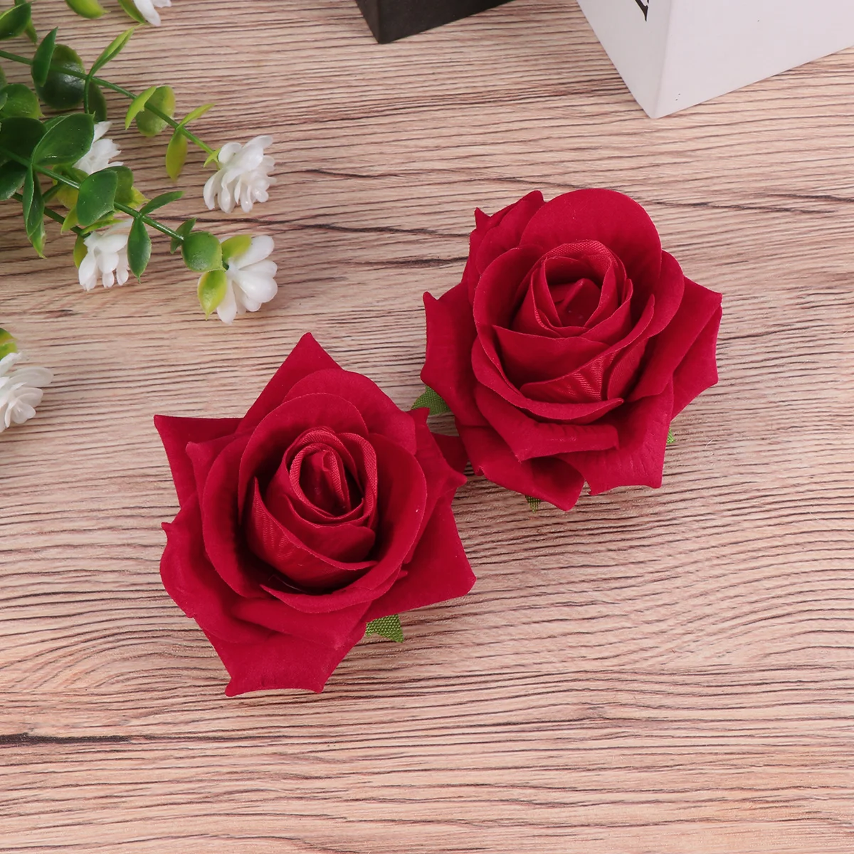 

Girl Hair Accessories Flower Simulation Hairpin Rose Clip Cloth Brooch Red Decoration for Man