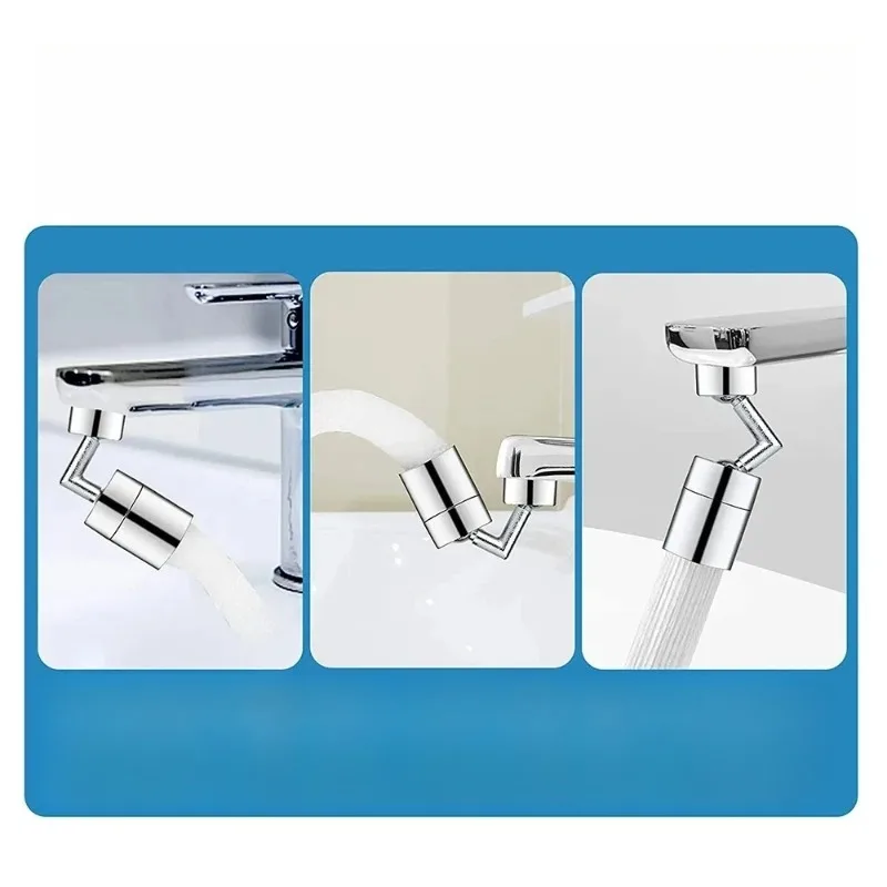 720 ° Universeller Drehbarer Wasserhahn-Aerator Spritzwassergeschützter Wassersparender Verlängerungsadapter ABS Badezimmer-Waschbecken Düsenadapter Multi-D – Detail 5
