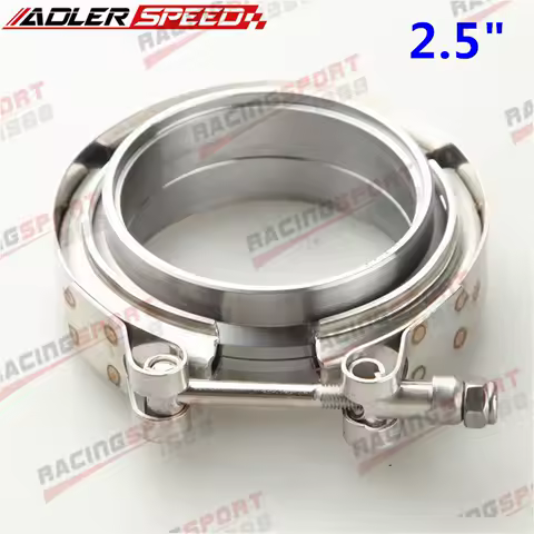 1.5",1.75",2",2.25",2.5",2.75",3" 3.5'' 4'' Mild Steel V-Band Male/Femal Flange &amp; SS304 Clamp Kit Exhaust Downpipe