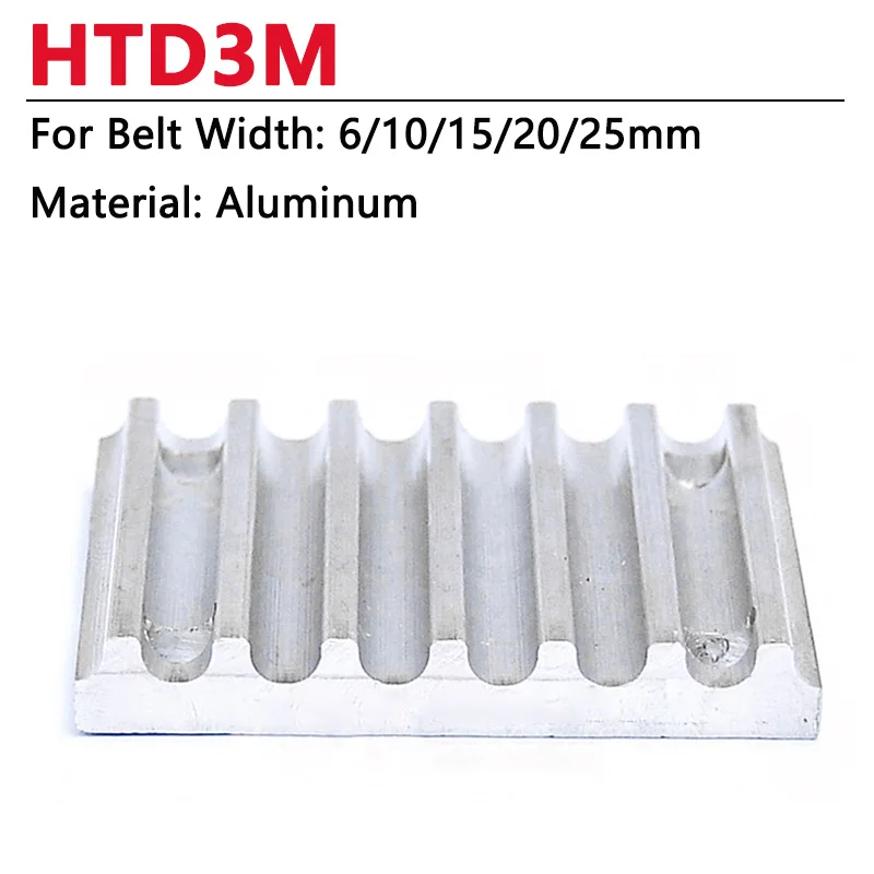 

1pc HTD3M Open Timing Belt Clamp Tooth Plate HTD-3M Connection Plate For Belt Width 6mm 10mm 15mm 20mm 25mm Aluminum