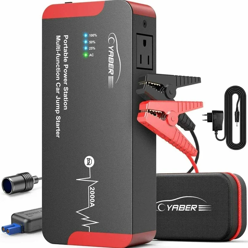 Sold 2000A peak 22000mAH 100W portable AC jump starter automobile battery jump starter