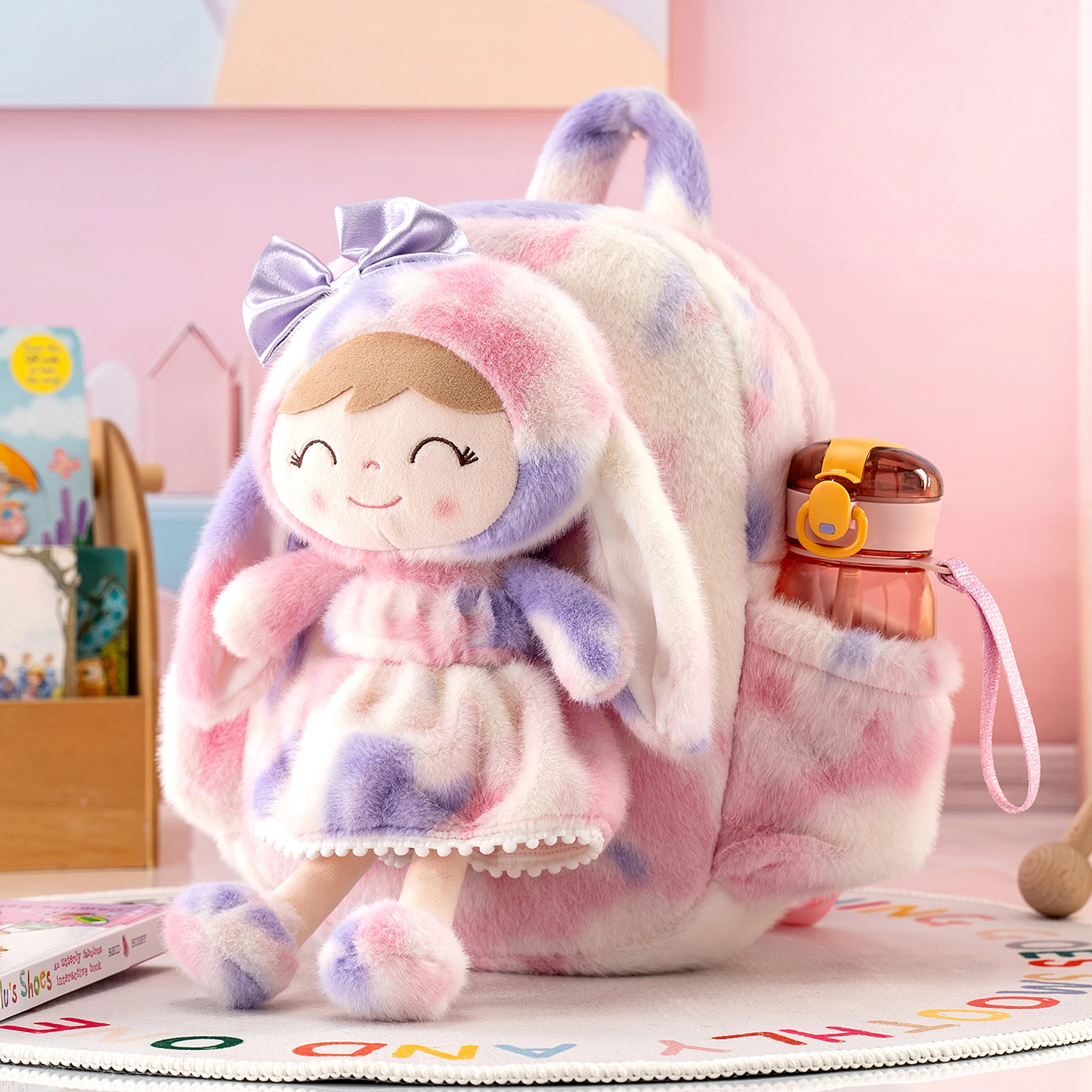 Gloveleya Baby Backpack Animal Backpack Snow Plush Rabbit,Toddler Backpacks Ideas Christmas Gifts Baby Shower Presents Tie-dye p