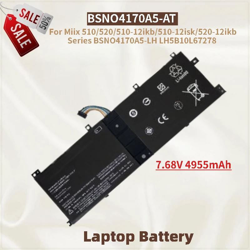 

BSNO4170A5-AT 7,68 В 4955 мАч Аккумулятор для ноутбука Miix 510-12ikb/510-12isk/520-12ikb/510/520 Series Совершенно новый, высокое качество