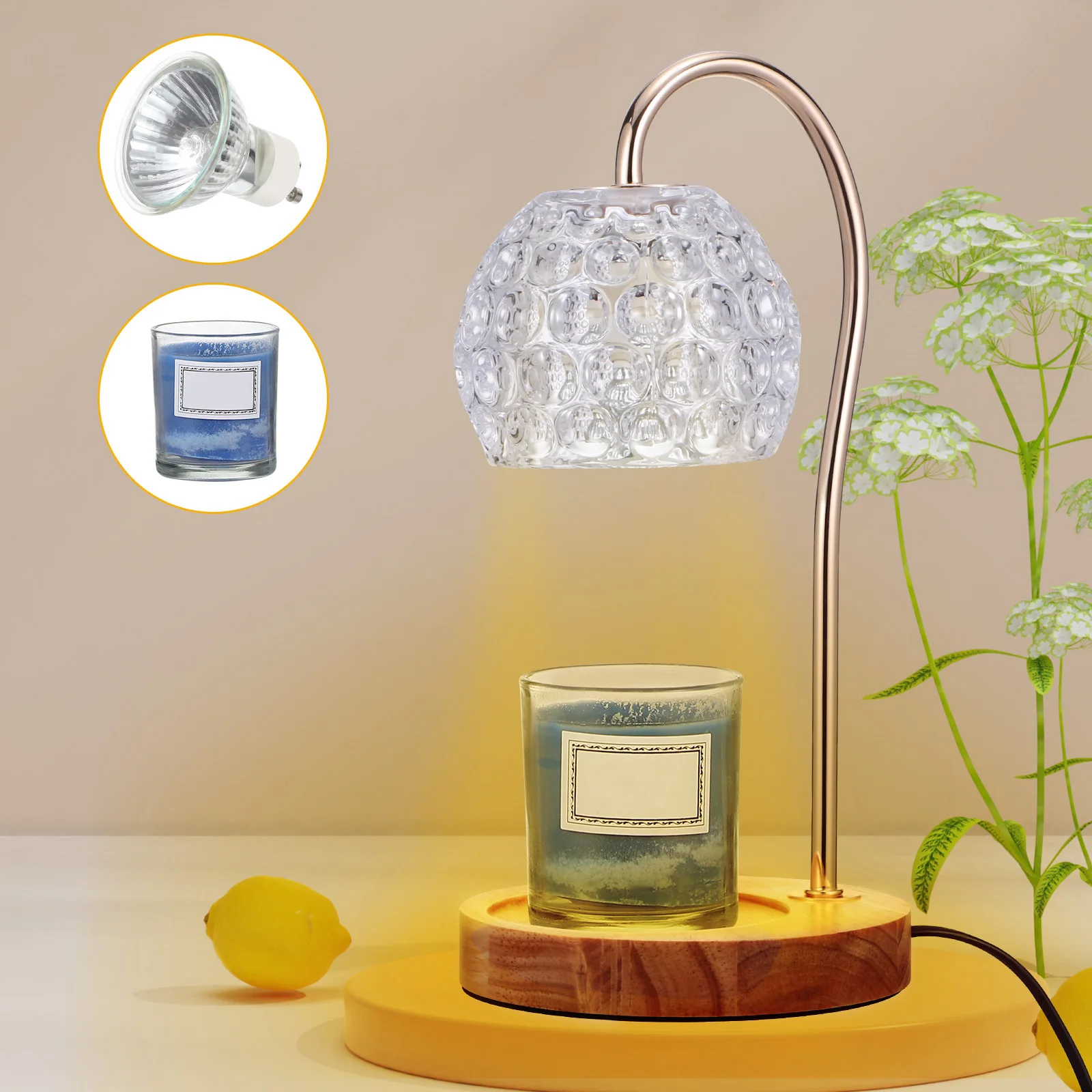

1 Clear Light Timer Warmer Lamp for Bedroom Decor Fall Wax Stylish Home Decor Aromatherapy