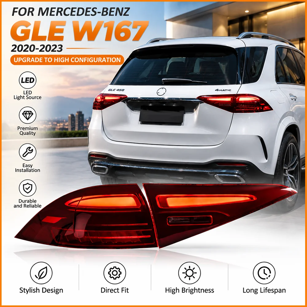 2020 2021 2022 2023 for Benz GLE W167 Full LED Smoke Rear Tail Light Set 2026 Top Spec Design Car Upgrade Wholesale Replacement