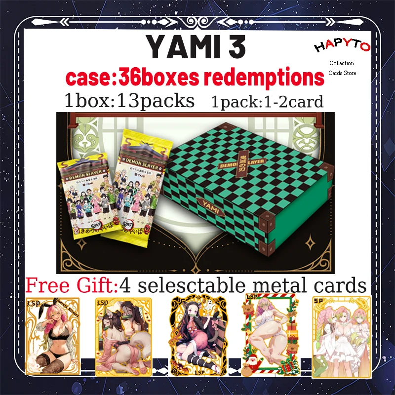 2024 Newest YAMI 3 Demon Slayer Collection Cards Shinobu Nezuko Tanjiro Mitsuri Booster Box TCG Hobby Gift