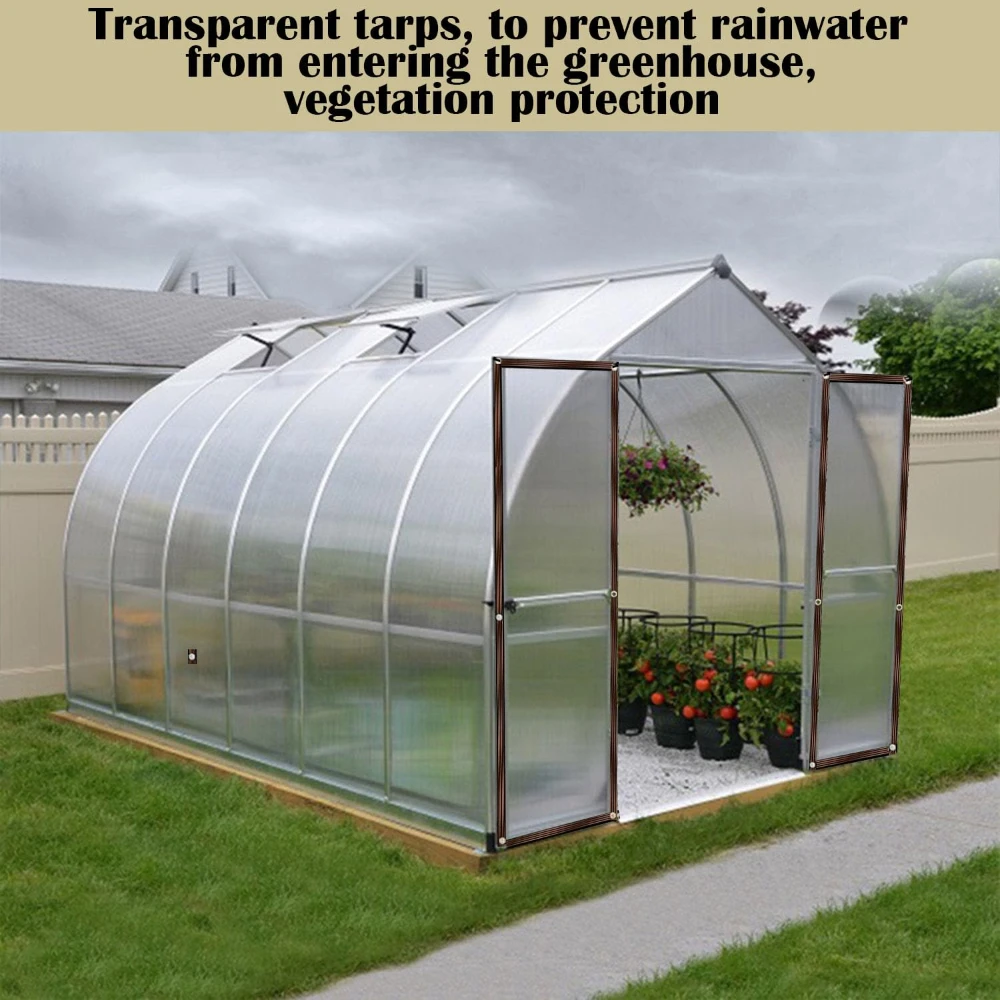 Transparente Planen mit Ösen, Verstärkte Wasserdichte Kunststoffplane für Terrassenüberdachungen und Winterschutz – Detail 6