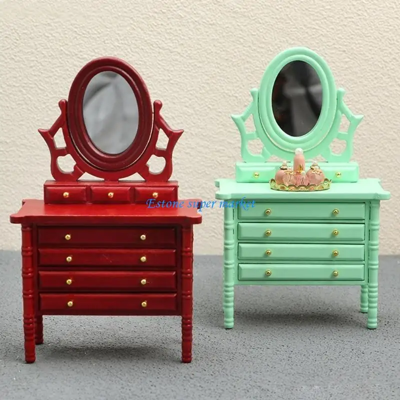 090b 1:12 Doll House Dresher Doll House Furniture jouet mini-miroir tiroirs miniatures