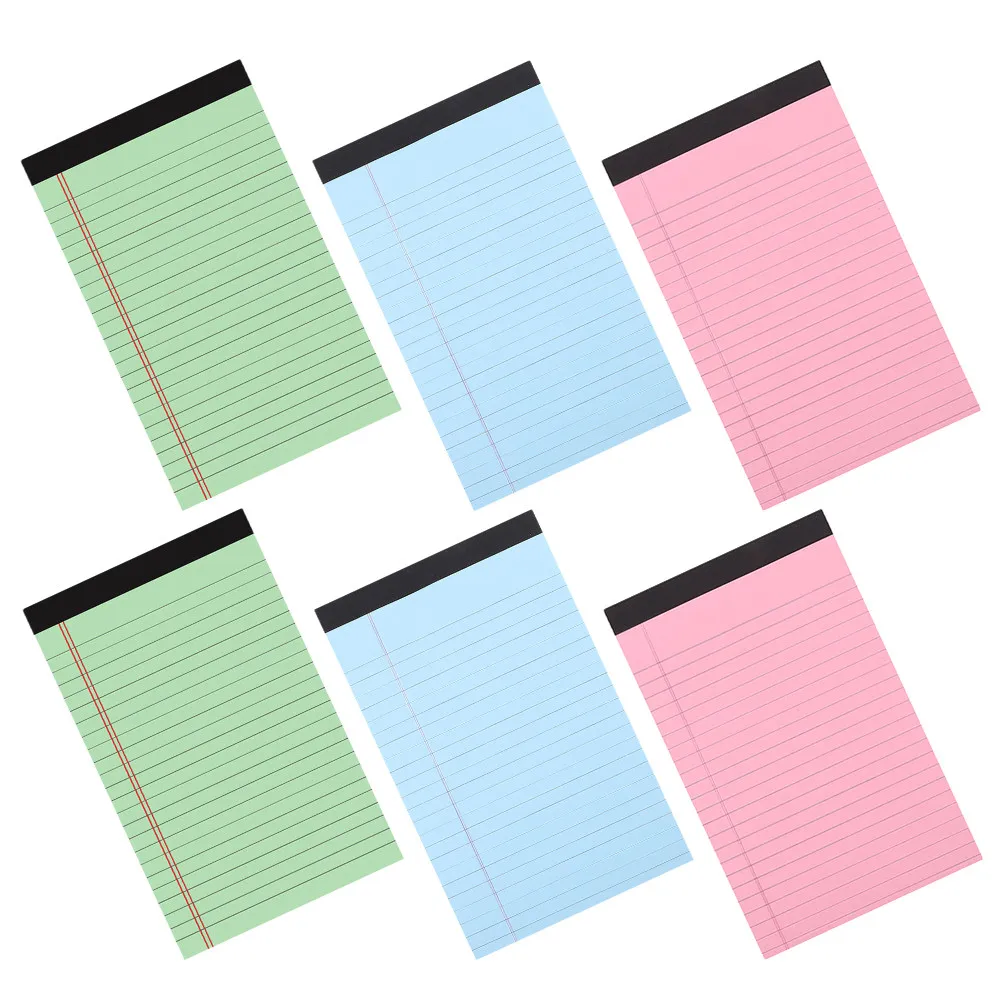 

6Pcs Legal Ruled Writing Pad Tearable Lined Sheets Compact Portable for School Office Taking Planning Task Management
