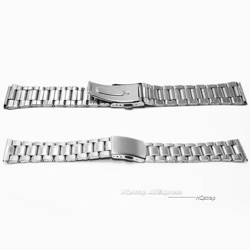 Universal Flat End Steel Watchband for Seiko Stainless Steel Wrist Strap for Rolex High Quality Men Women Bracelet Accessories