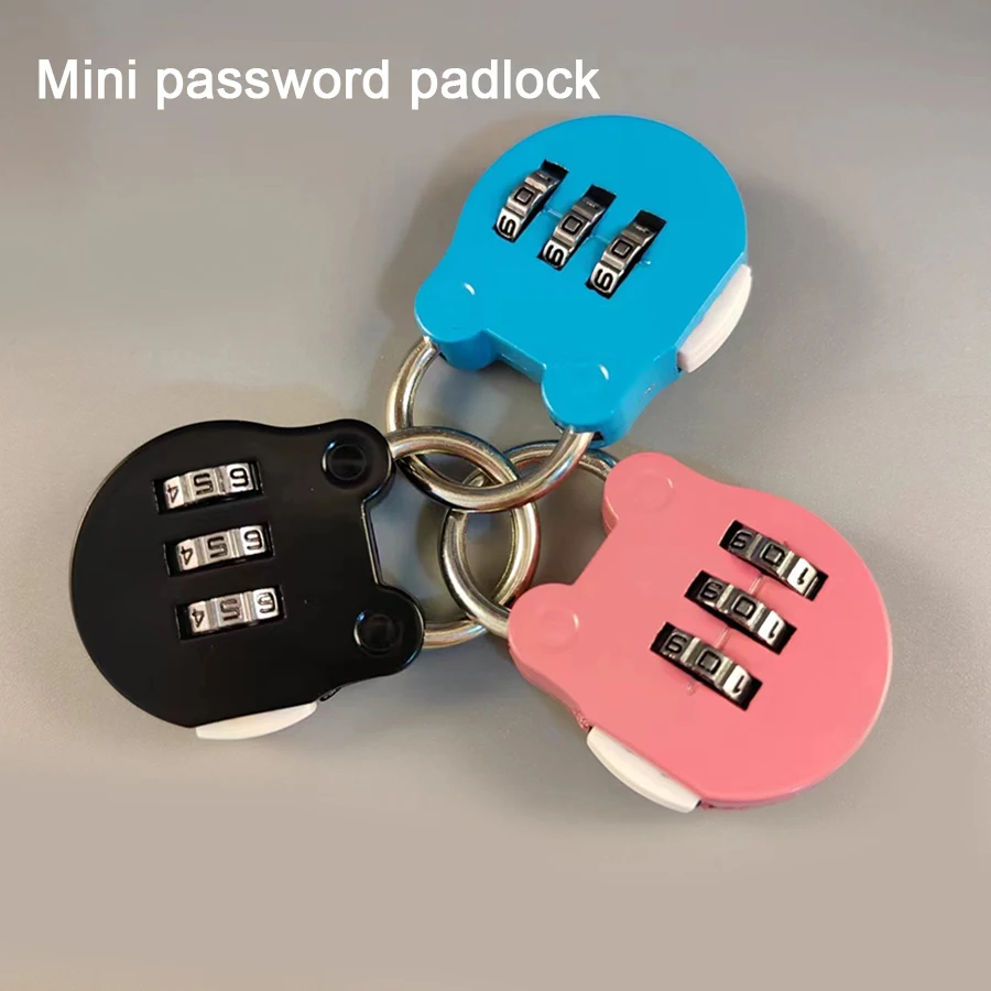 3 locks Suitcase lock Micro padlock Supplies Combination lock Mini lock Cute padlock Diary Home travel lock