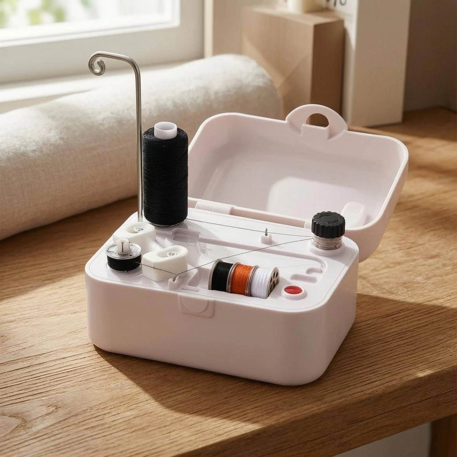 Electric Bobbin Winding Machine Easy to Use Portable Bobbin Winder Thread Winding Machine Hinged Cover Sewing Tool Spool Holder
