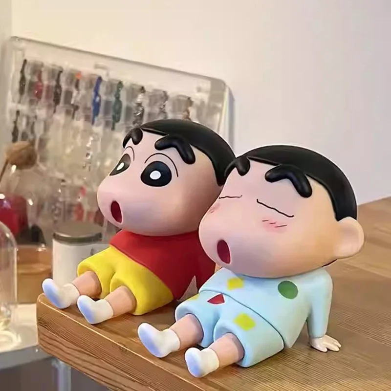 Anime Crayon Shin-chan Cell Phone Holder Figures Nohara Shinnosuke Action Figures PVC Model Collection Toys Periphery Gifts