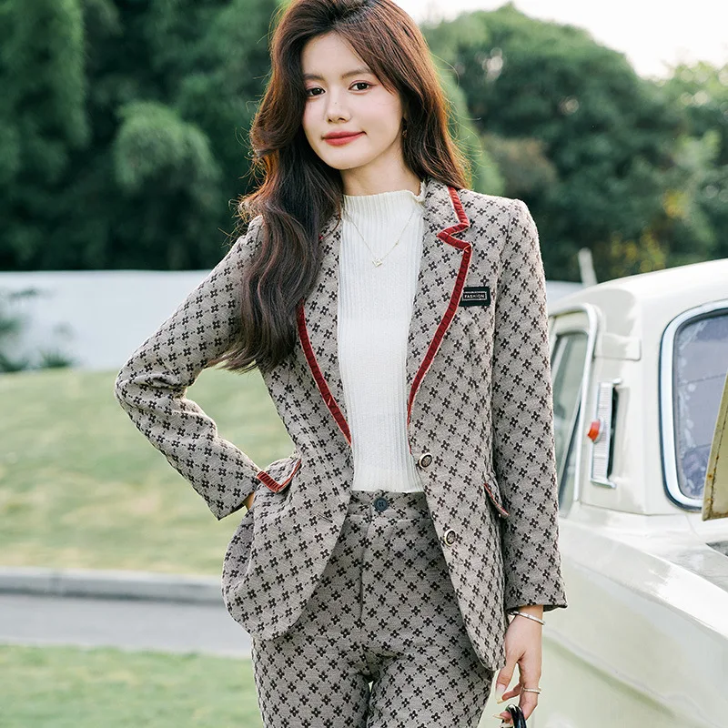 

2026New Professional Women's Long Sleeve Blazer and Trousers Formal Suit Workwear for Women Autumn Winter High-end