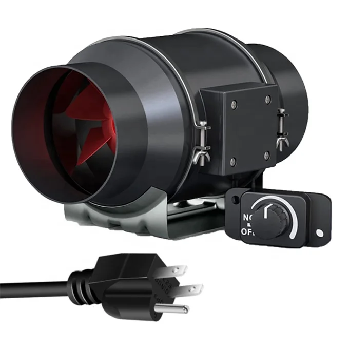 

Factory Direct Supply Silent 4-Inch 205 CFM Duct Fan with Adjustable Speed Controller for Exhaust Ventilation Growth Room Tent