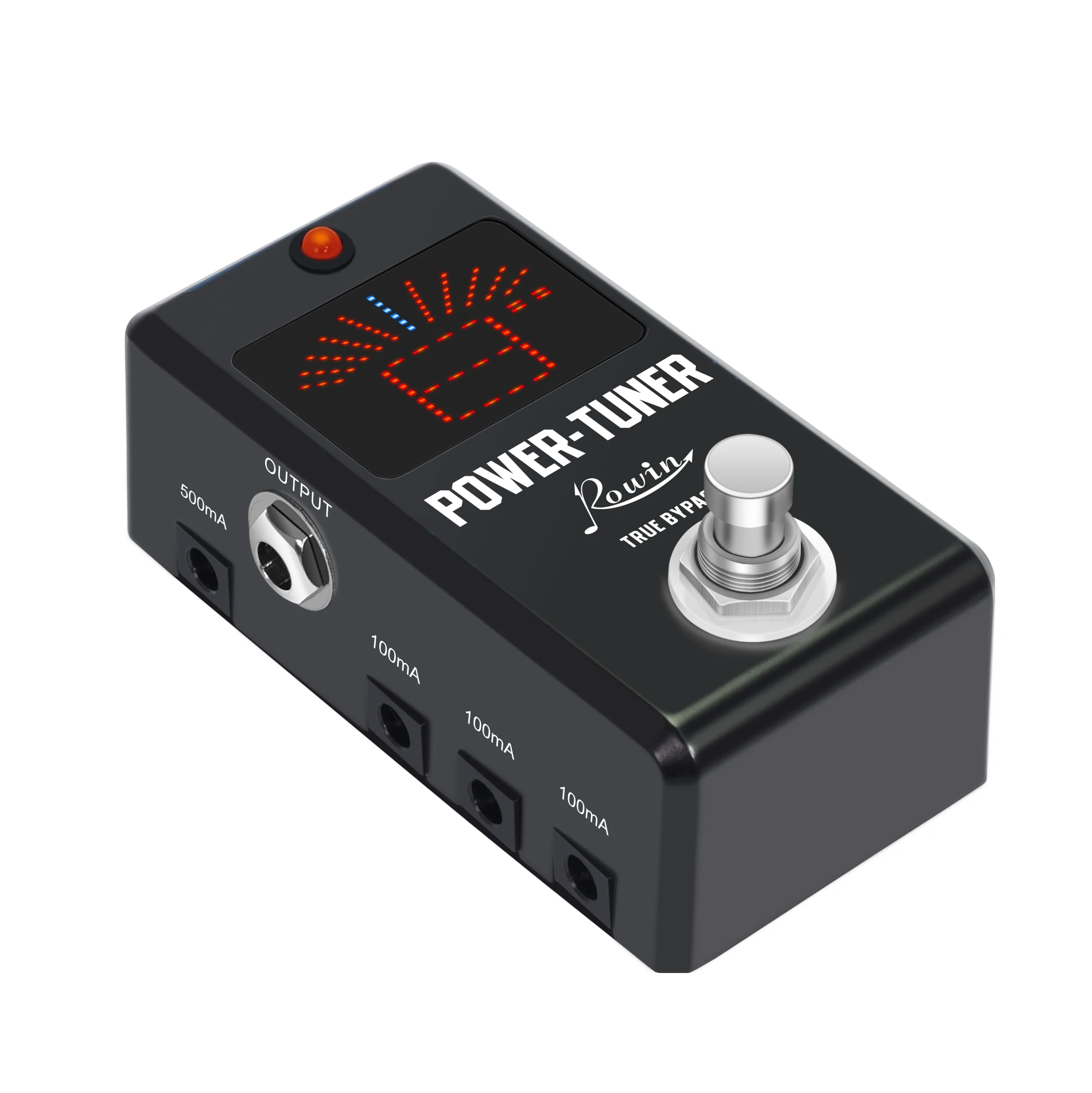 Rowin Pedal Power Supply & Tuner Two in One DC 9V 8 Isolated Output Electric Guitar Bass Tuner High Precision Tuning Pedals