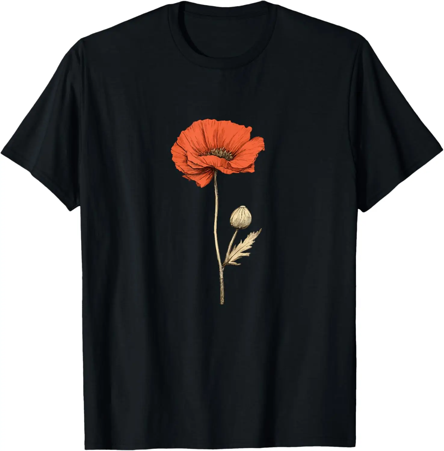 Vintage California Poppy Flower T-Shirt