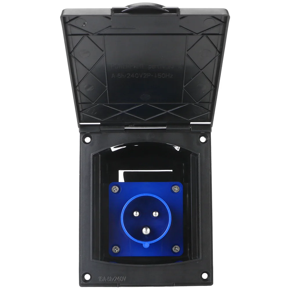 For RV Camper Marine 220V-240V 16A Waterproof Plug Socket With Cover Motorhome Main Inlet Socket External Flush Hook Up