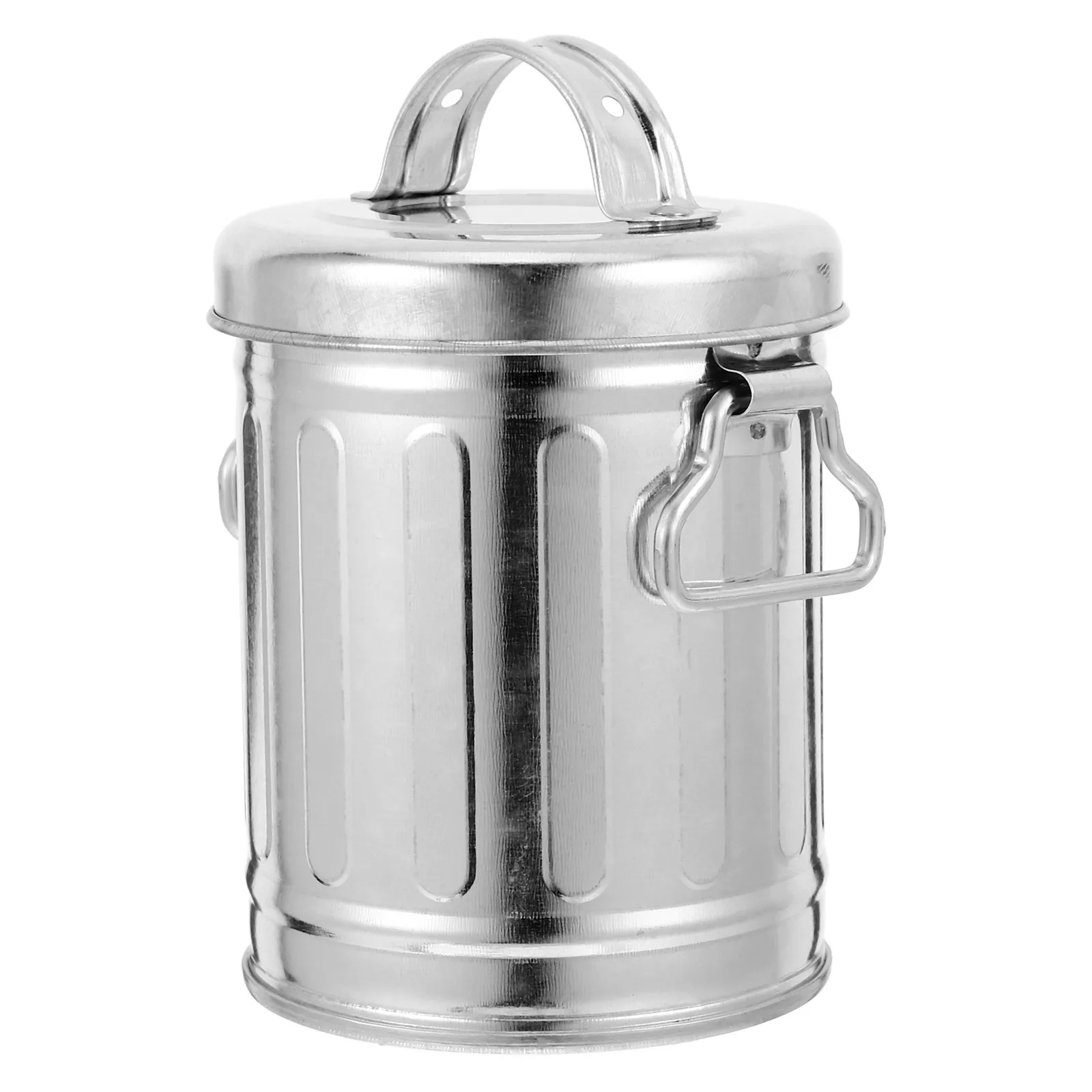 

Vintage Galvanized Iron Bucket Ashtray with Lid Desktop Material Large Capacity Smoke Butt Holder Retro Style Home Decor