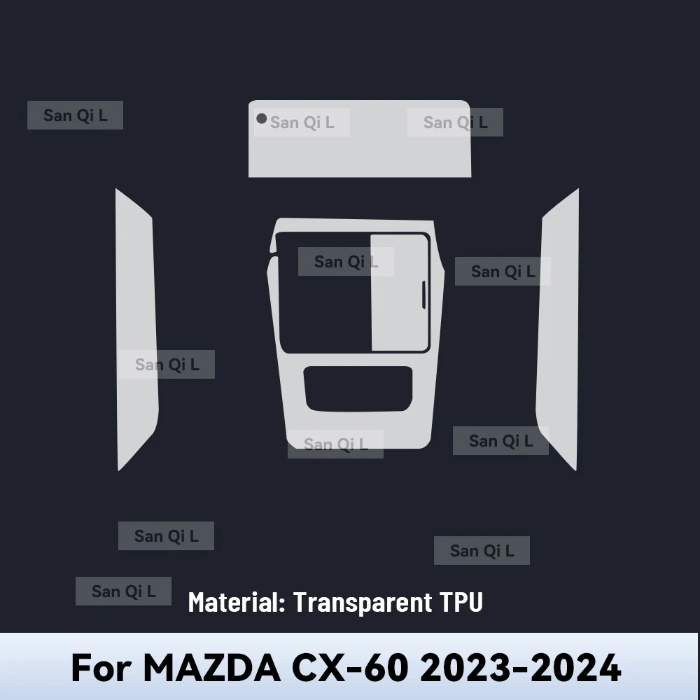 Transparent TPU For MAZDA CX-60 2023 2024 Car Center Console Media Dashboard Navigation Anti-scratch Protector Interior Film