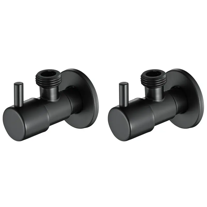 

VEHO-2X Black Angle Valve 304 Stainless Steel Water Stop Valve Leak-Proof Water Cold And Hot General Bathroom Accessories