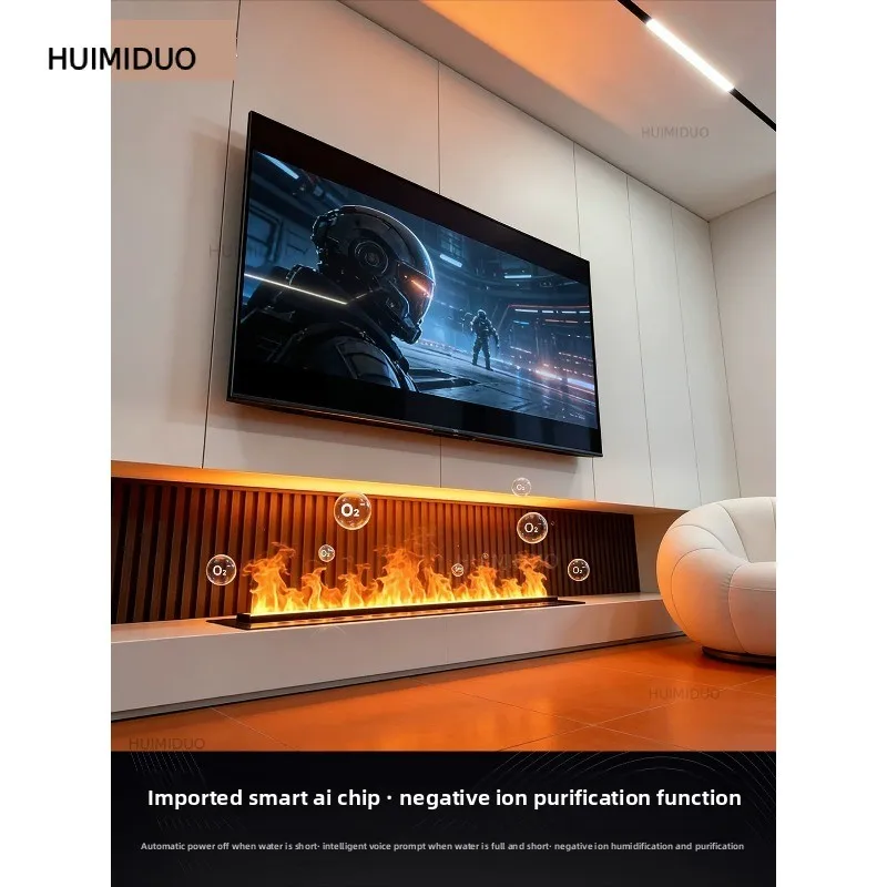 Imported 3d Atomizing Electronic Fireplace Simulation Flame Humidifier Decorative Cabinet Indoor Embedded Home Living Room Frenc
