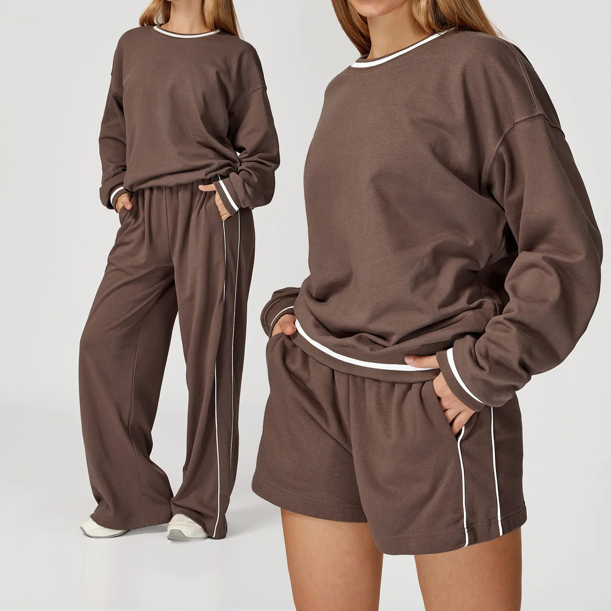 Spring Autumn Tracksuit 2 Piece Set Women Casual O-Neck Long Sleeve Hoodies Sweatpants Workout Sportswear Fashion Sports Suit