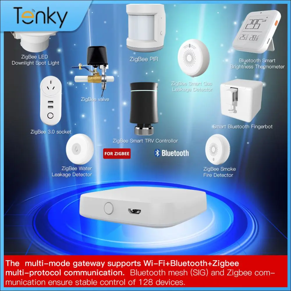 

Remote Control Smart Gateway Multi-mode Mesh Hub Tuya 3.0 Wifi Smart Home Voice Control Via Alexa Home