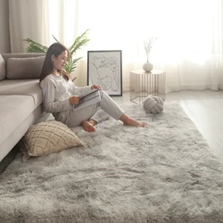 Puszyste dywany do salonu Nordic Lounge dywan domy i pluszowe dzieci łóżko sypialniane dół dywanik pod łóżko Home Decor Furry Mat