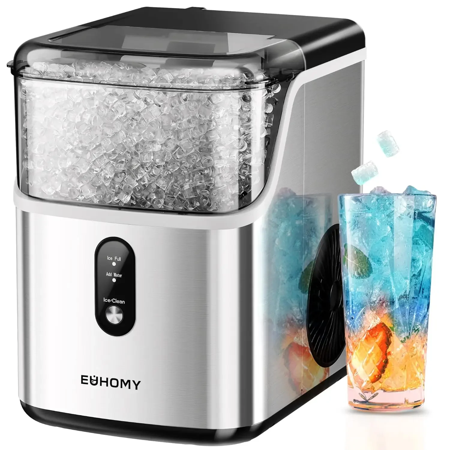 

Ice Makers Countertop, Pebble Maker Machine with 35lbs/24H Soft Ice, Self-Cleaning Sonic Maker with Scoop&Basket