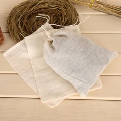 10pc Cotton Muslin Drawstring Filter Bags Reusable Tea Cooking Separate Spice Food Filter Leaf Herbal Tea Bag Infuser Cotton Bag