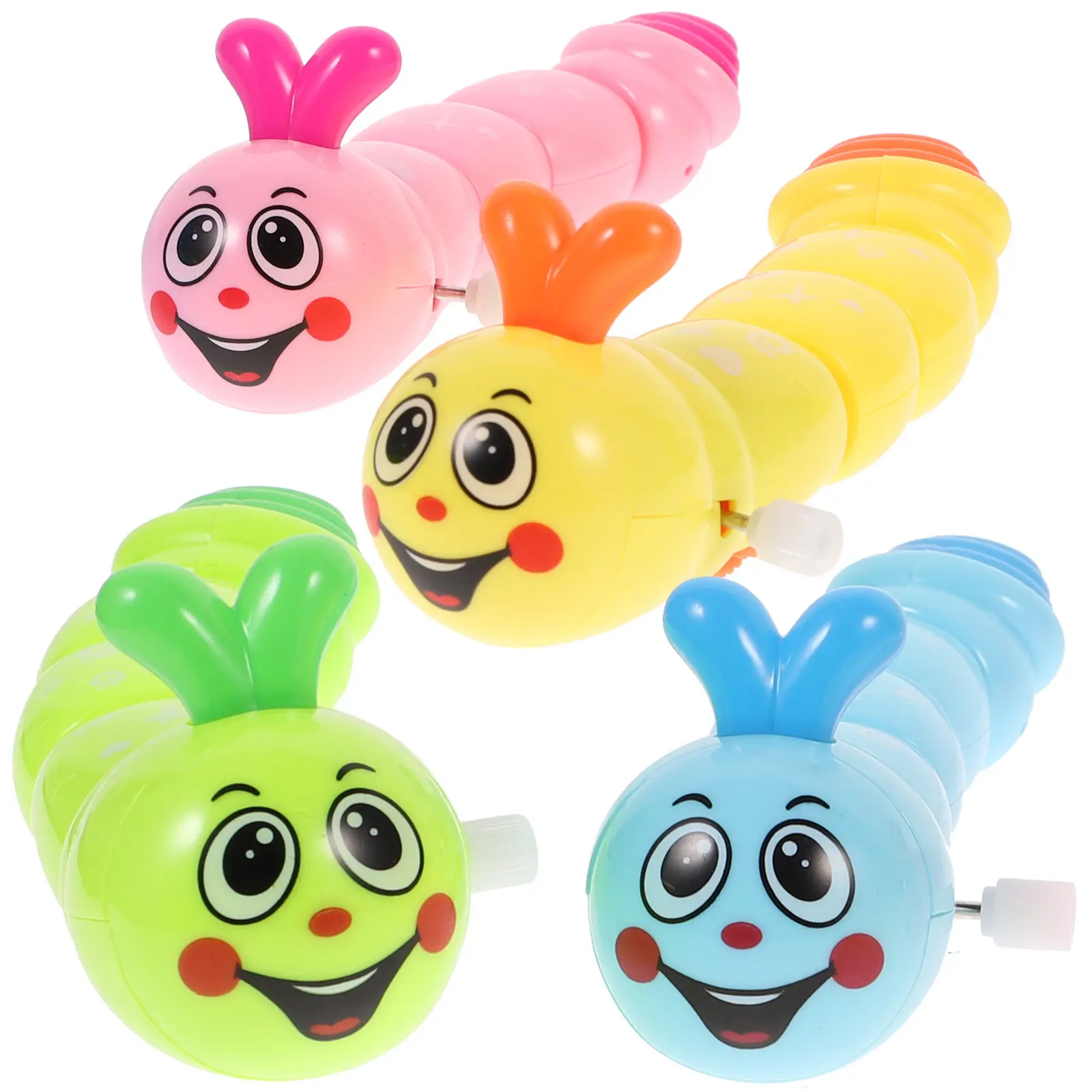 

4Pcs Clockwork Caterpillar Playthings Bright Colors Wind-Up Kids Educational Plaything Enhance Parent-Child Interaction