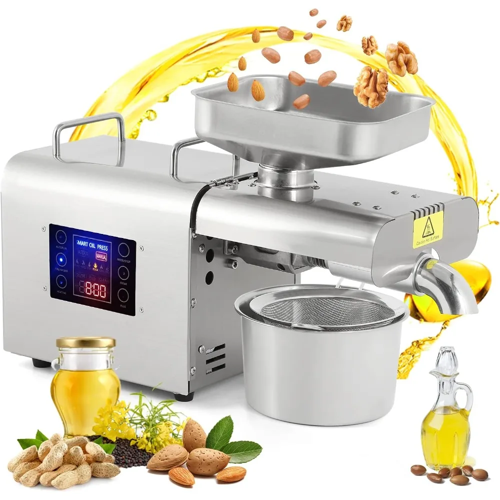 achine Automatic Oil Presser Cold Hot Press with Intelligent Control/LCD Touch Screen/ 6 Levels