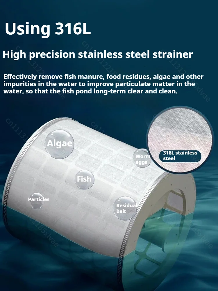 For Automatic Fish Pond Filter Rotary Drum Microfilter Aquaculture Sewage Backwash Water Circulation Purification System