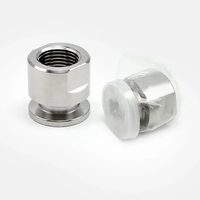 KF40 304 Stainless Steel Female Thread Adapter Vacuum Flanges Fitting Female Screw Thread Female Cap Thread Nipple Pipe Fittings