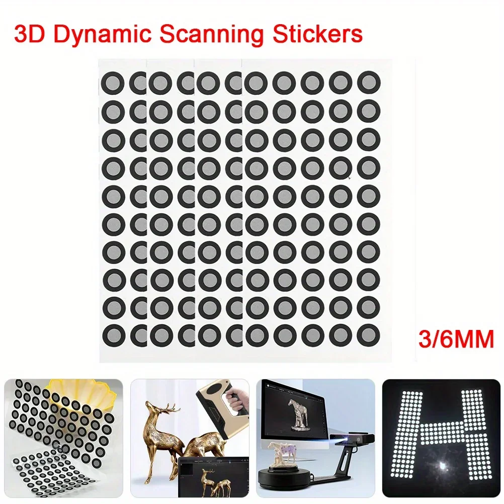 3D Dynamic Scanning Reflective Markers, 3D Structural Hardware Modeling Positioning Stickers