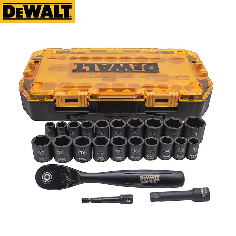 dewalt impacto socket drive grupo dwmt74738 38 drive metric sae combinacao chave eletrica drive drill adapter 23 pcs 01