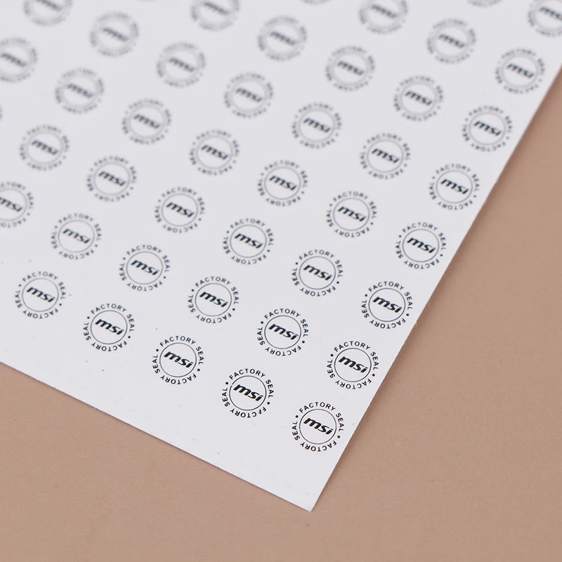 

3-листые наклейки с компьютерной печатью, хрупкие этикетки из яичной скорлупы, гарантия недействительные этикетки