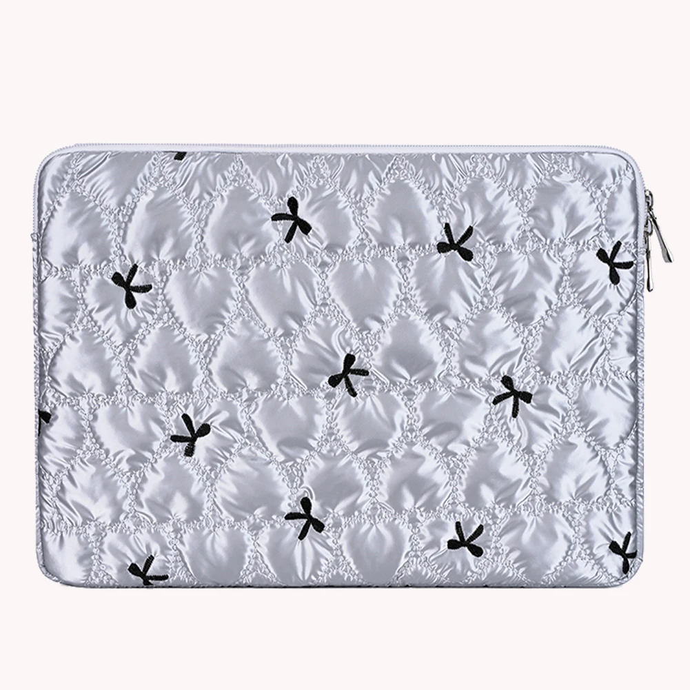 Cute Bow Preppy Laptop Sleeve Case Bag Within 15 Inch Kawaii Pad Computer Protect Case Pouch Cute Laptop Sleeve for MacBook iPad