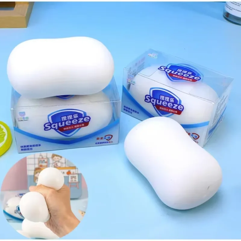 NEU # !ASMR Knusprige Seifenball-Squishy-Stressball, gefüllter, weicher Quetsch-Fidget-Spielzeug, Anti-Stress- und Angstlinderungs-Handdekompressionsspielzeug