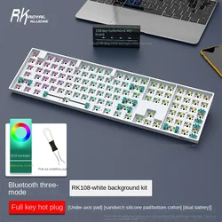 RK108 Mechanische Toetsenbord Kit Rgb Licht Bluetooth Drie-Modus 2.4G Draadloze Bedrade Volledige Toetsenbord Diy Custom 108 Toetsen met Numeriek