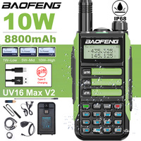 Baofeng UV-16 Max V2 IP68 Waterproof Walkie Talkie Dual Band High Power CB Radio Vhf Uhf CB Ham Radio Long Range Two Way Radio