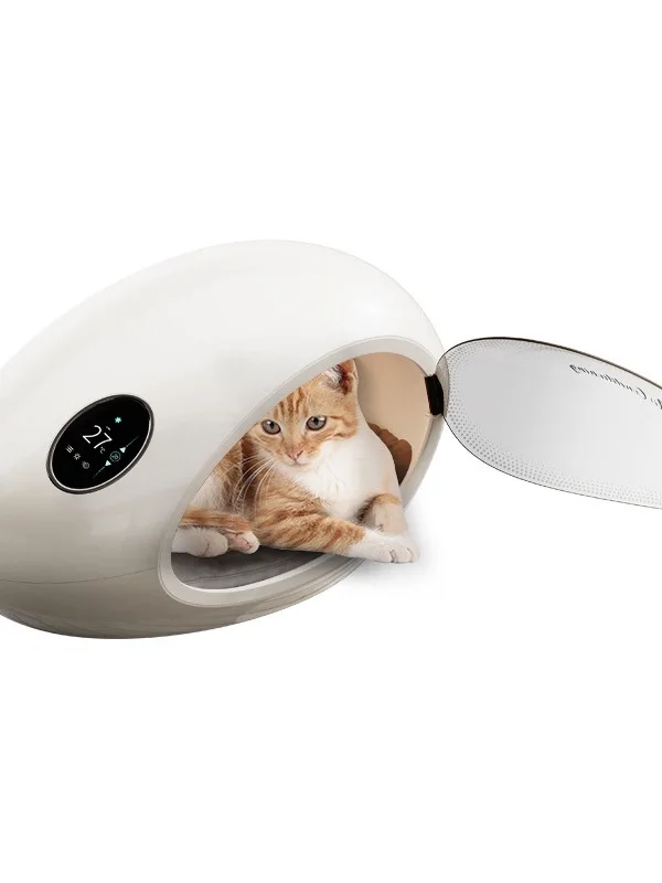 

Smart Pet AC Room with Temperature Control - Cat Nest, Dryer, Space Capsule Style for Cats, Chinchillas & Small Dogs