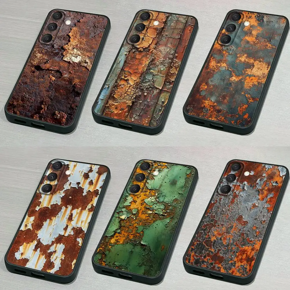 

Retro I-Industrial R-Rusty Phone Case For Samsung S 25,24,23,22,30,21,10,9,Ultra,Plus,Lite,FE,4,5G Black Soft Case