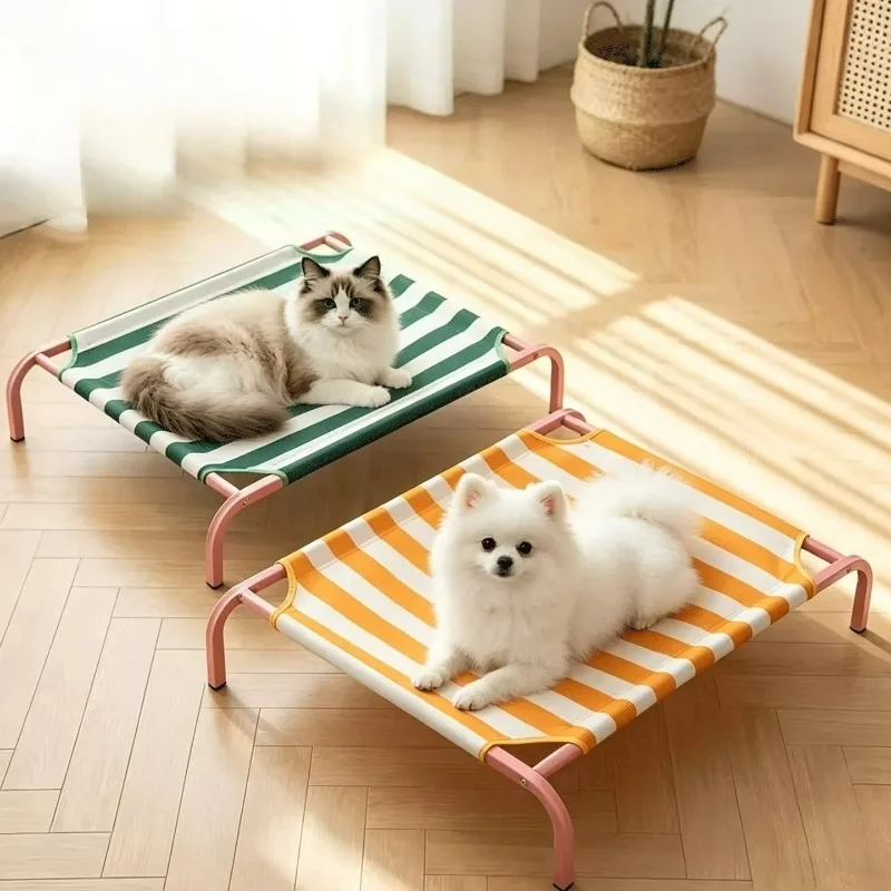 

Spring and Summer Pet Bed Ground-off Dog Bed Moisture-proof and Breathable Medium and Small Dog Macaron Color Dog Camp Bed